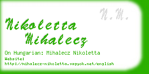 nikoletta mihalecz business card